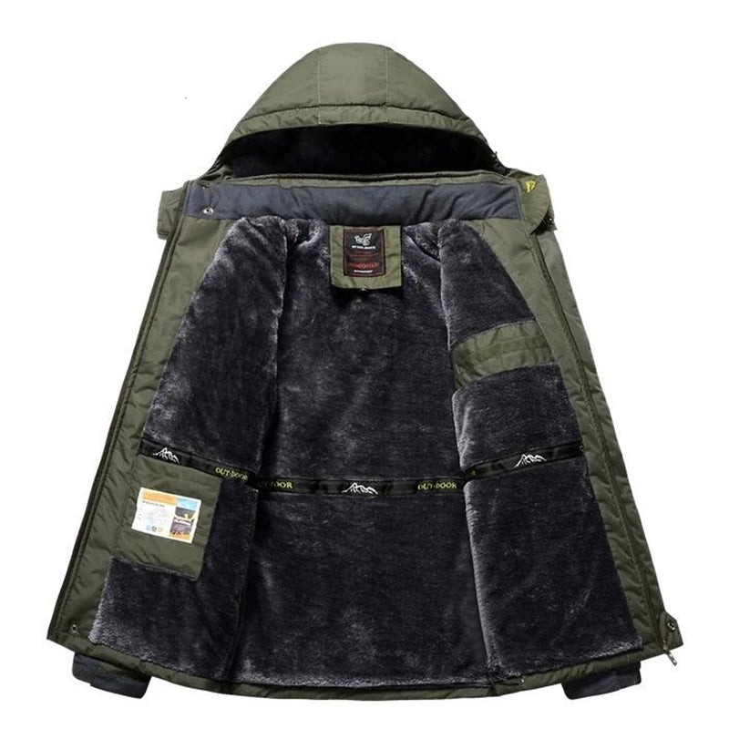 2023 Winter Jacket Men Thick Warm Waterproof Hooded Parka Coat Windbreaker Military Fleece Jacket PlusSize 9XL Jaqueta Masculina