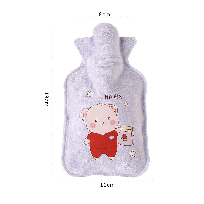 350ml Cartoon Plush Filling Hot Water Bags Girls Winter Heat Hand Warmer Portable Reusable Injection Hot Water Sealing Bottle