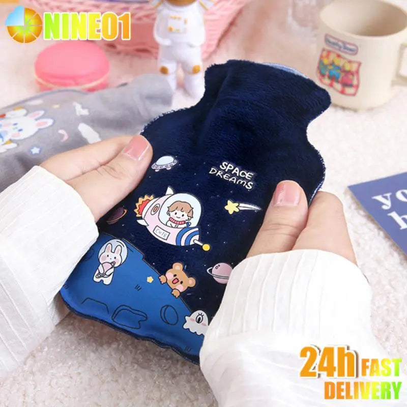 Winter Warm Hot Water Bag Thick Hot Girls Pocket Hand Feet Warm Water Bottles Portable Rubber Hand Warming Products Water Bottle