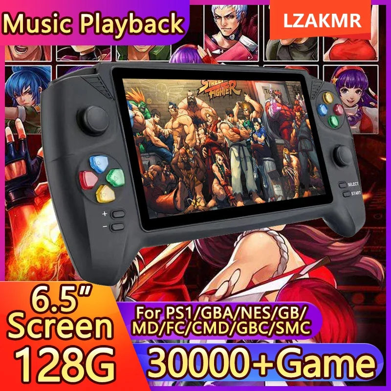 2023 NEW Experience Classic RS08 Retro Arcade 30000+Games Console 6.5" Screen 10 Simulations Video Handheld Game 128G Game Card