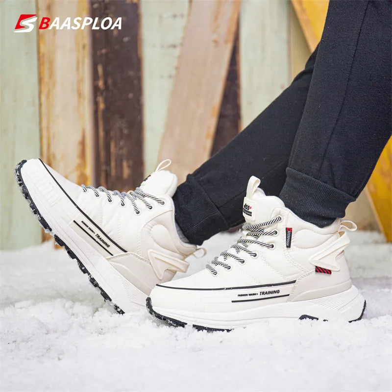 Women Waterproof Cotton Shoes Winter Fashion Non-Slip Boots Female Outdoor Comfortable Hiking Sneaker Baasploa 2022 New