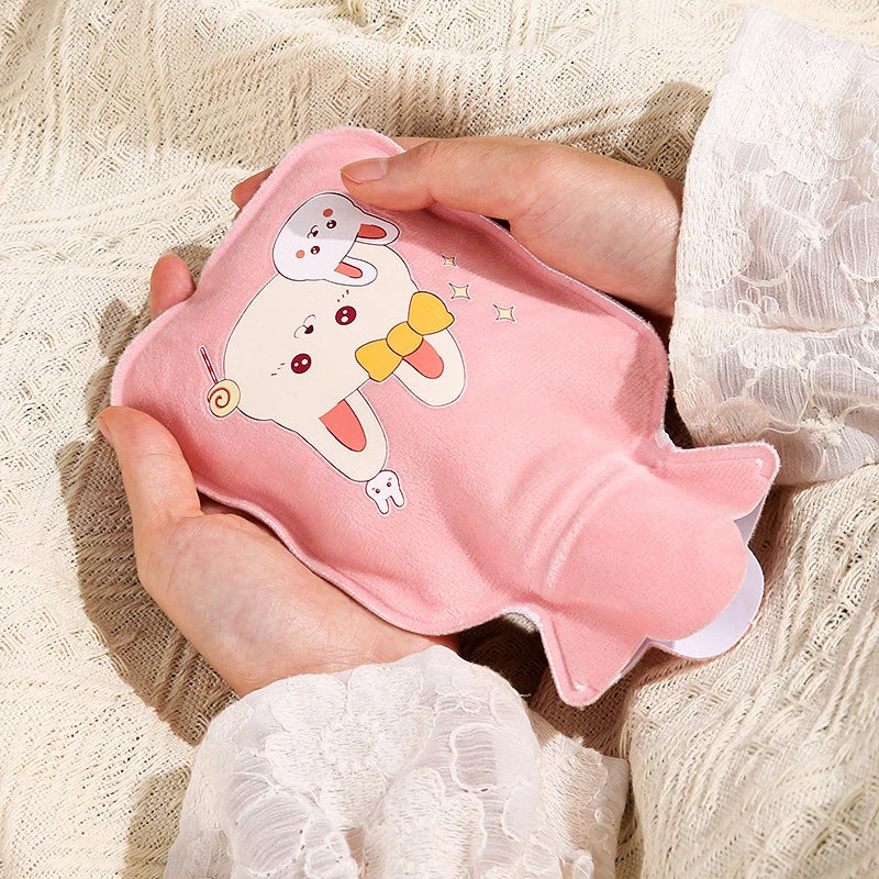 350ml Cartoon Plush Filling Hot Water Bags Girls Winter Heat Hand Warmer Portable Reusable Injection Hot Water Sealing Bottle