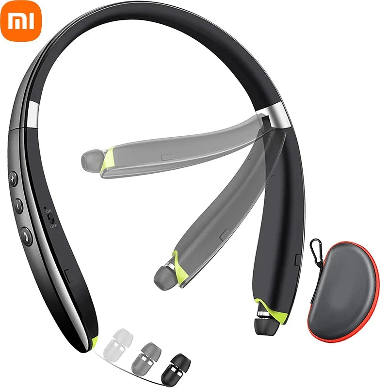 XiaoMI MIJIA SX-991 Bluetooth Headset Neckband Foldable Wireless Headphones Retractable Earbuds Noise Cancelling Hifi Stereo