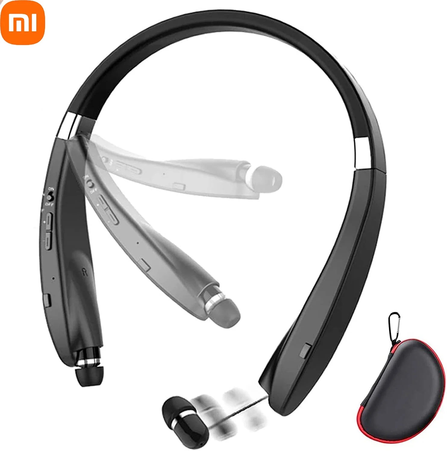 XiaoMI MIJIA SX-991 Bluetooth Headset Neckband Foldable Wireless Headphones Retractable Earbuds Noise Cancelling Hifi Stereo