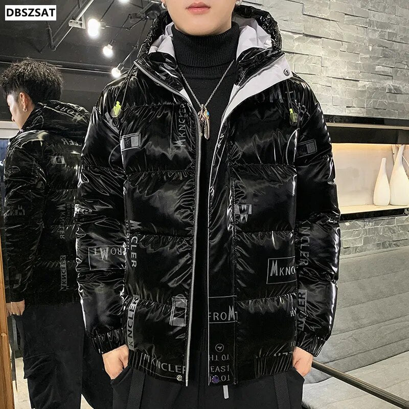 2023 Winter down jacket men new white eiderdown hooded teenage student couples extra thick coat men