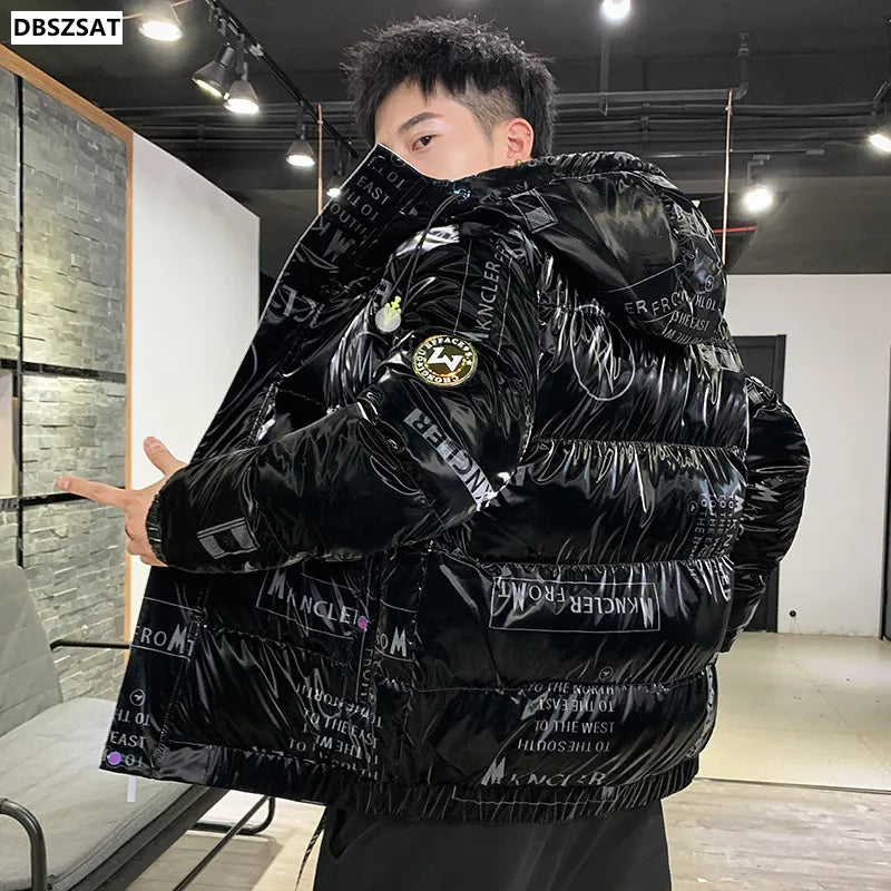 2023 Winter down jacket men new white eiderdown hooded teenage student couples extra thick coat men