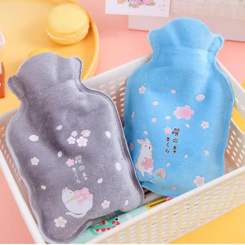 150ml Reusable Winter Warm Heat Hand Warmer Plush Hot Water Bottles For Girls Stress Pain Relief Therapy Hot Water Bottle Bags