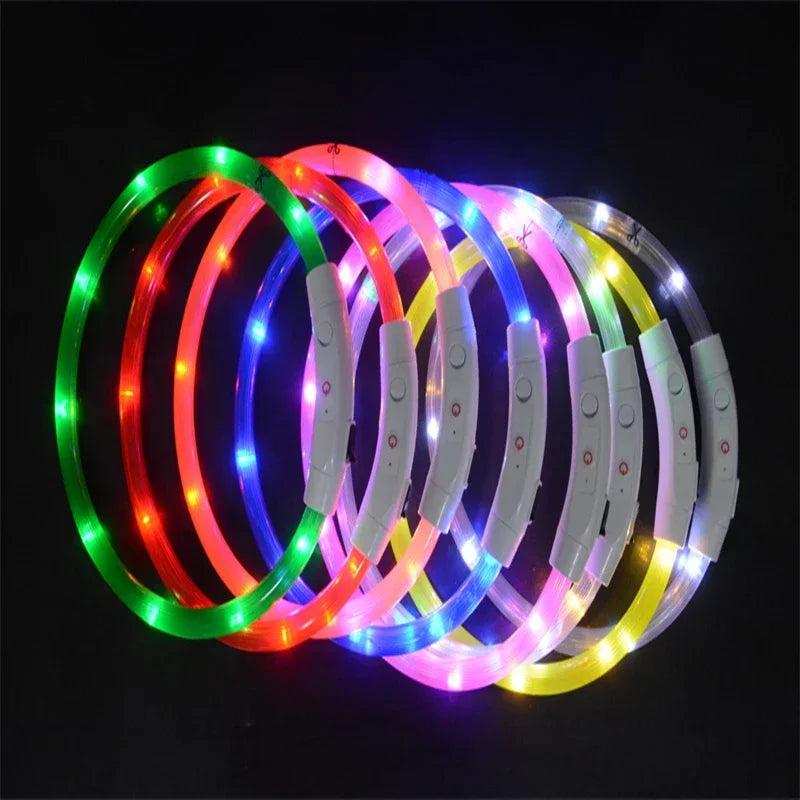 3 Modes Dog Luminous Charge Collar Led Usb Cat Dogs Collars Detachable Night Led Glow Dog Loss Prevention Collar Pet Accessories