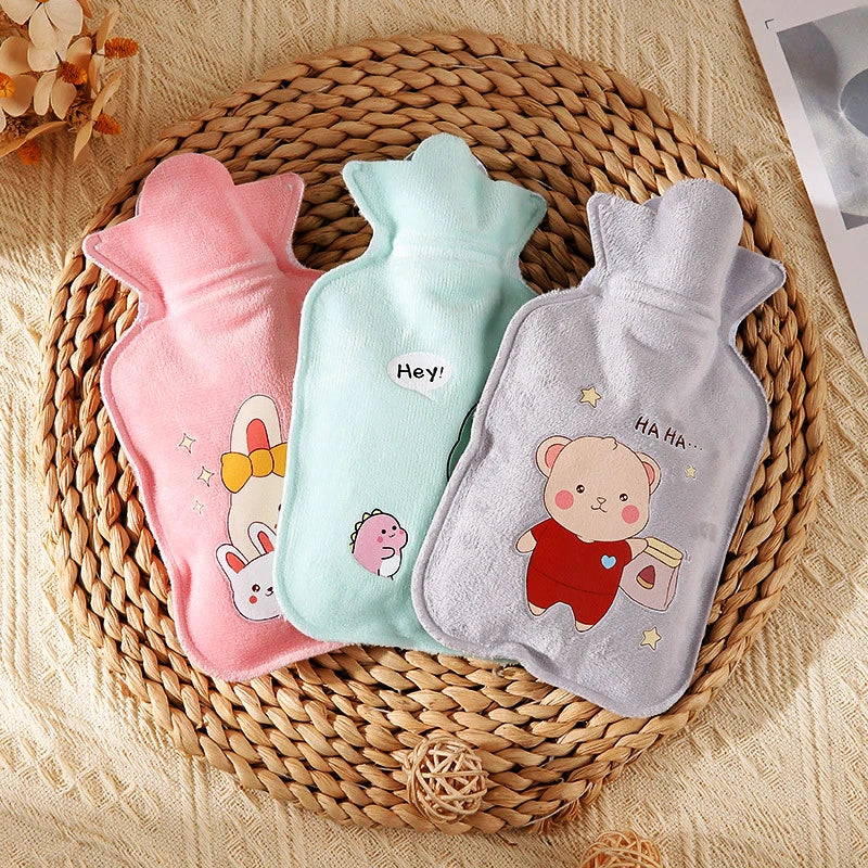 350ml Cartoon Plush Filling Hot Water Bags Girls Winter Heat Hand Warmer Portable Reusable Injection Hot Water Sealing Bottle