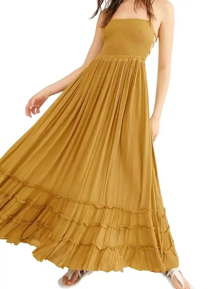 2023 Beach Dress Sexy Dresses Boho Bohemian People Holiday Summer Long Backless Cotton Women Party Hippie Vestidos Mujer Ethnic
