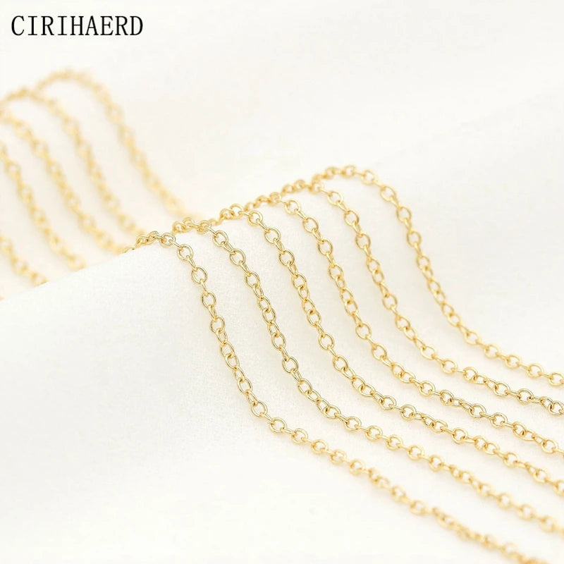 14K Gold Plated Women's Neck Chain DIY Making Tassel Necklace Extension Chain Supplies Components For Jewelry Accessories Sale