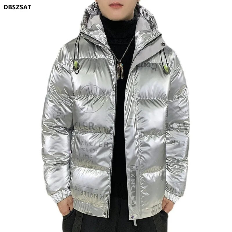 2023 Winter down jacket men new white eiderdown hooded teenage student couples extra thick coat men
