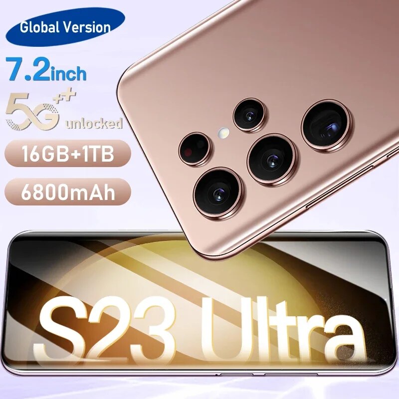 2023 S23 Ultra new smartphone android telefone 6800mAh 16+1TB 7.2inch hd screen cell phone pro Camera 5g mobile phones Unlock