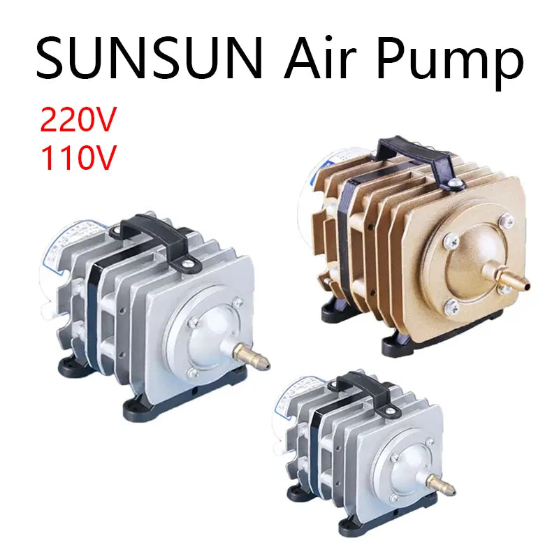 220V 110V SUNSUN External High Power  E-magnetic Air Pump Fish Pond Oxygen Pump Compressor for pond Air Aerator Pump ACO-001 002