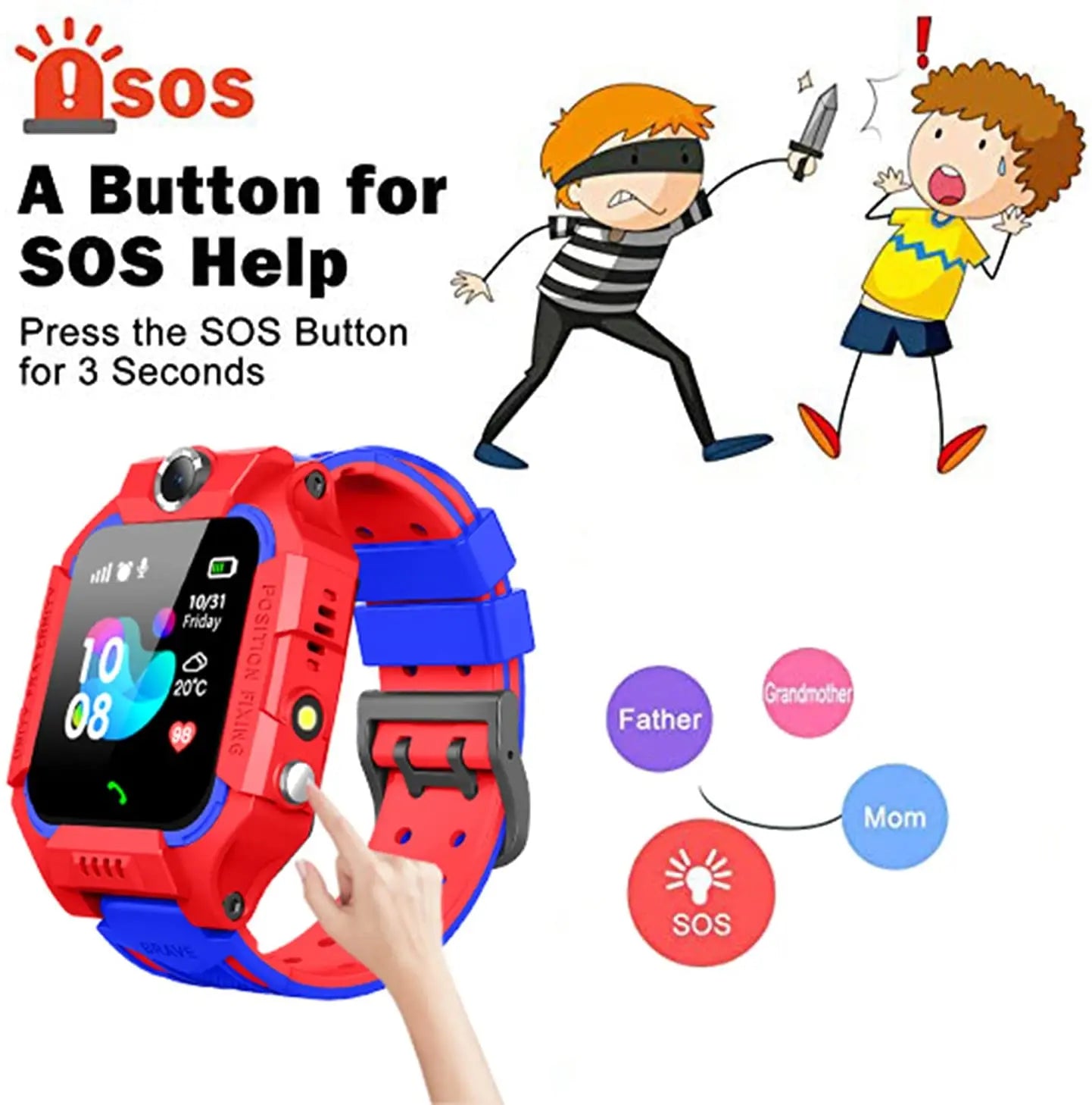 2023 kids Smart Watch SOS Waterproof Camera Smartwatch for Children Mother Call Connected Boy Girl  Watch LBS Location Tracker