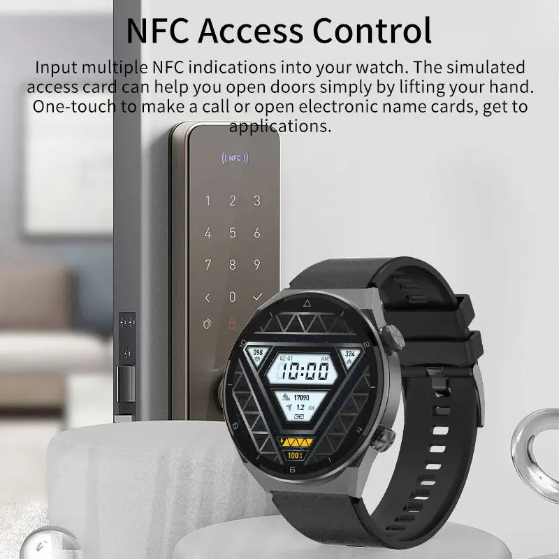 2023 Business 454*454 HD Screen Smart Watch Men NFC Wireless Charger Waterproof Smartwatch Dial Call Clock For Android IOS 2023