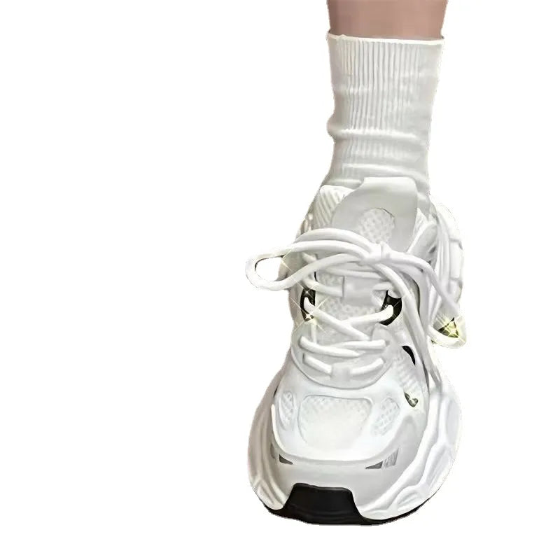 2023 High Quality Shoes for Women Lace Up Women's Vulcanize Shoes Summer New Breathable Casual Sneakers Women Grid Shoes Ladies
