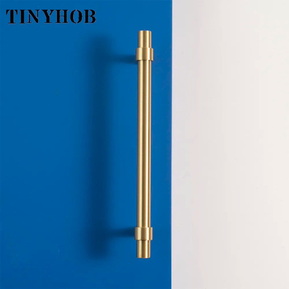 2"-9" Solid Brass Furniture Handles T-bar Light Luxury Fashion Gold Wardrobe Dresser Cupboard Cabinet Drawer Pulls