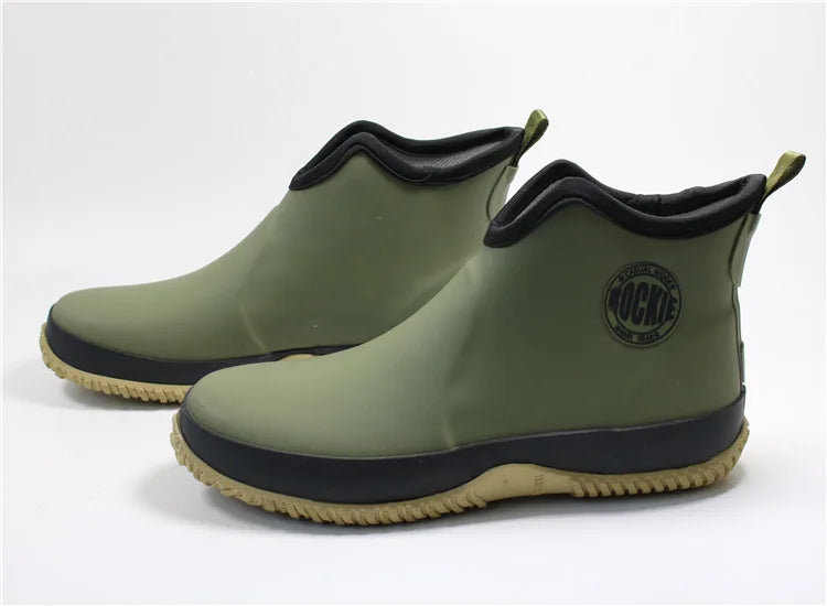 2023 New Slip-on Men Rain Boots Students Non-slip Rain Shoes Waterproof Rubber Ankle Boots Outdoor Working Boots Erkek Ayakkabı