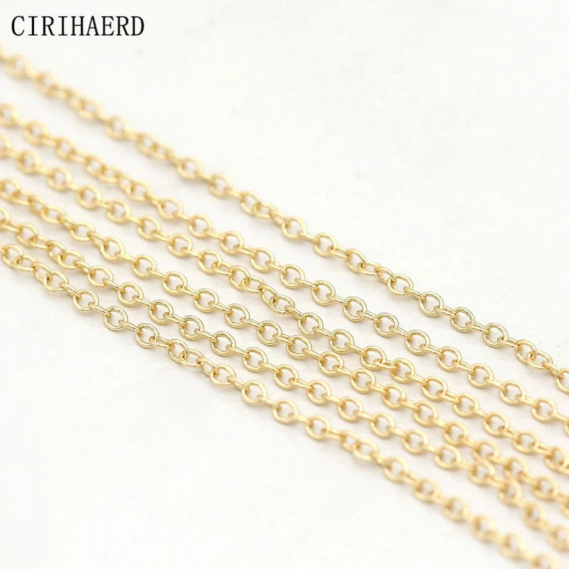 14K Gold Plated Women's Neck Chain DIY Making Tassel Necklace Extension Chain Supplies Components For Jewelry Accessories Sale