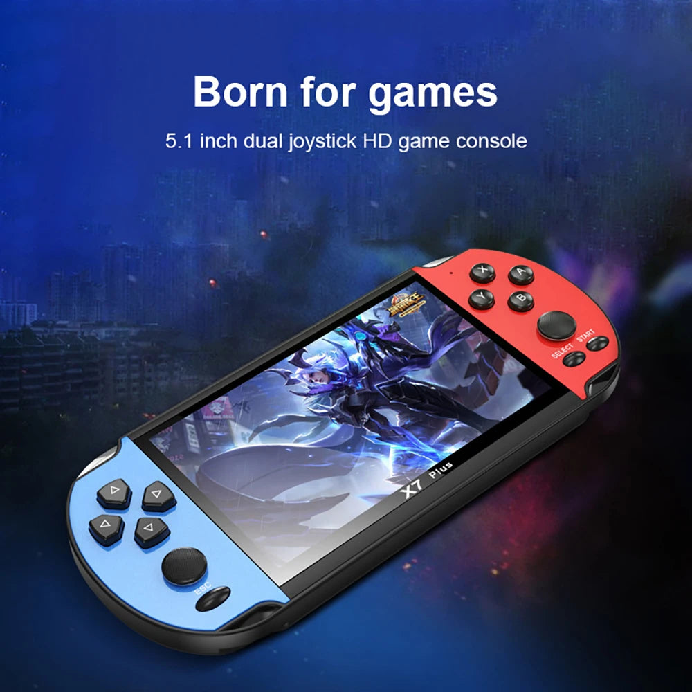 X7/X12 Plus Handheld Game Console In 10,000 Classic Free Games 4.3/5.1/7.1 Inch HD Screen Handheld Portable Audio Video Player