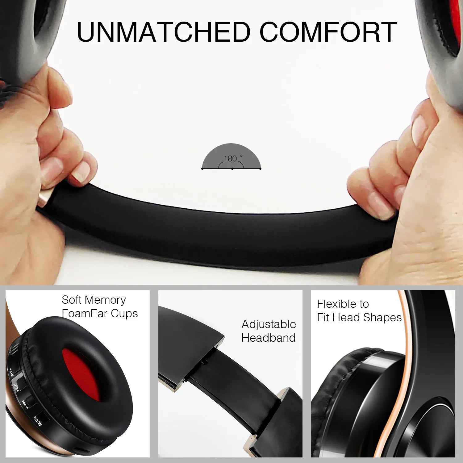 2023 Upgrading Wireless Bluetooth Headphones Stereo Headset Music Sports Overhead Earphone with Mic for Smart Phone TV PC Tablet