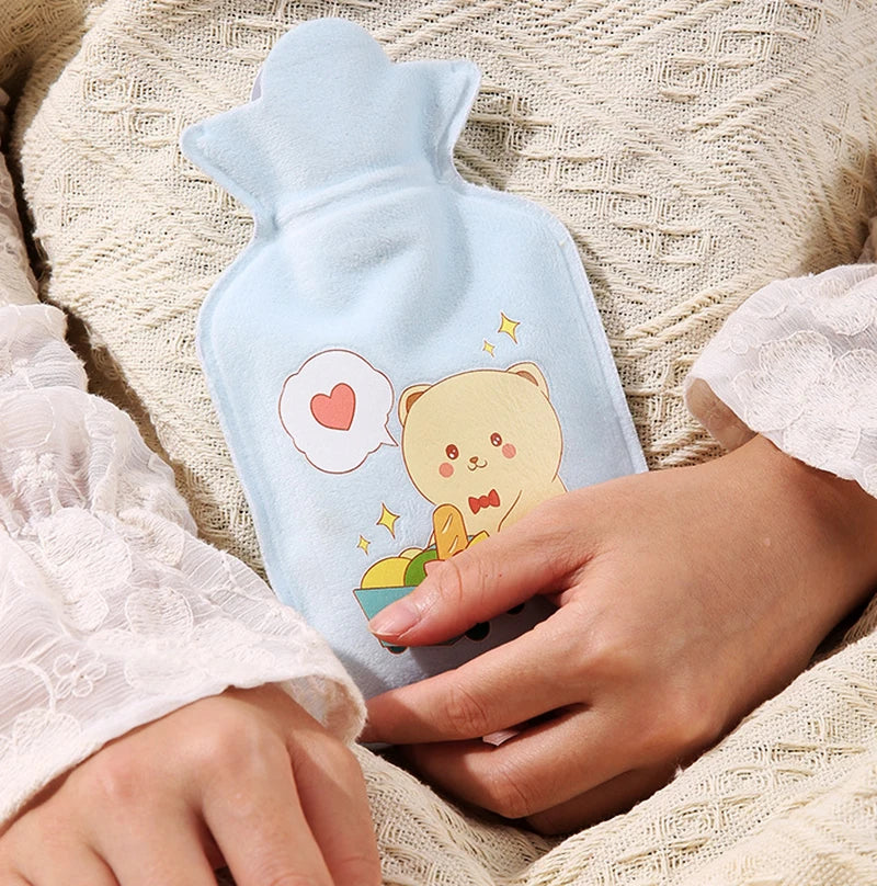 350ml Cartoon Plush Filling Hot Water Bags Girls Winter Heat Hand Warmer Portable Reusable Injection Hot Water Sealing Bottle