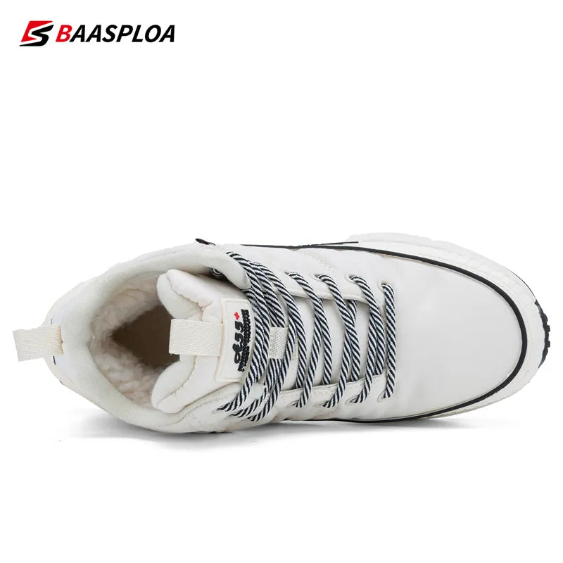 Women Waterproof Cotton Shoes Winter Fashion Non-Slip Boots Female Outdoor Comfortable Hiking Sneaker Baasploa 2022 New