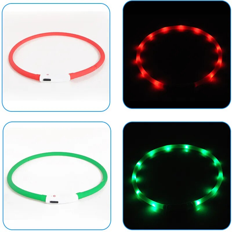 Dog Collar Led Light Flashing Night USB Charging Dog Cat Collars USB Luminous Collar Pet CollarNeck Decoration Glowing In Dark