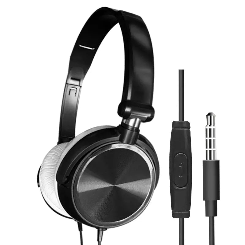Wired Headphones With Microphone Over Ear Headsets Bass HiFi Sound Music Stereo Earphone For iPhone Xiaomi Sony Huawei PC