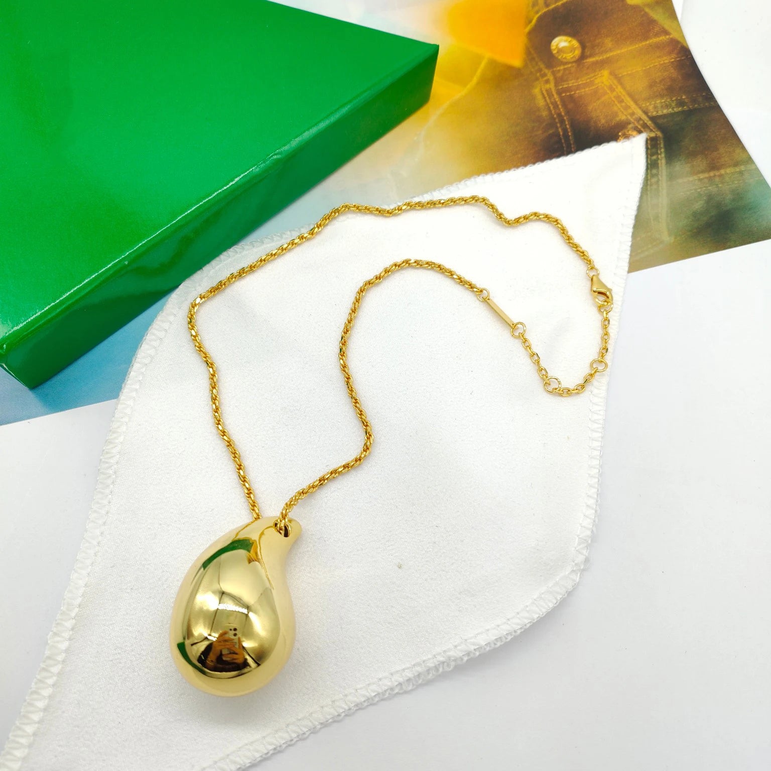 2023 Top Quality Luxury Jewelry Water Drop Gold Silver Necklace Women Europe America Designer Fashion Famous Brand Trend