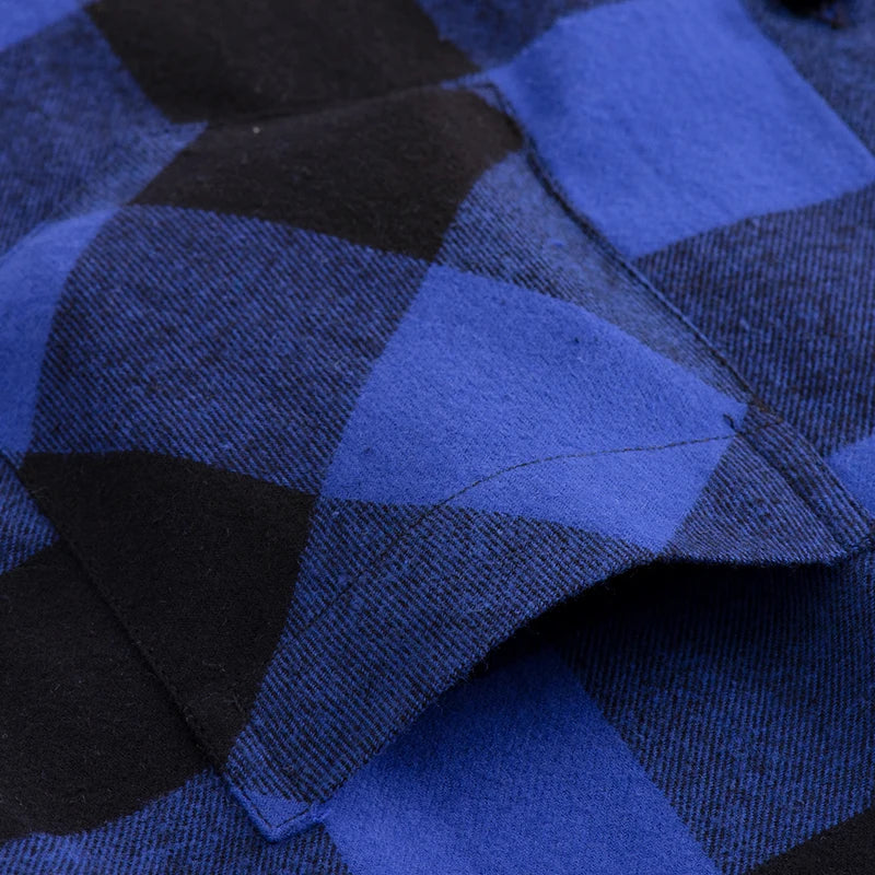 2023 Pure Cotton Classical Men's Plaid Casual Warm Shirts Full Sleeve Brushed Fabric Soft Comfortable Regular Fit Male Shirts