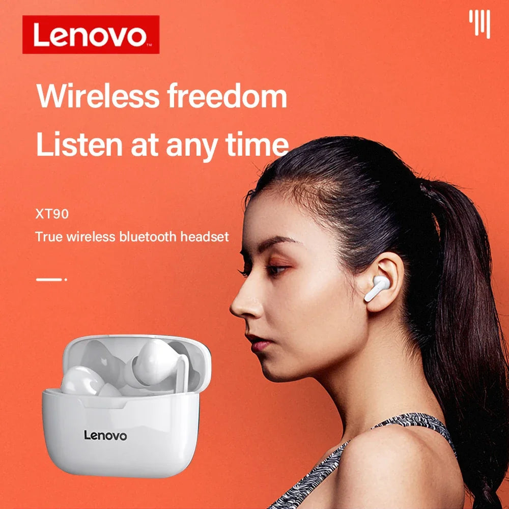 100% Original Lenovo XT90 Wireless Bluetooth Earbuds HiFi Music Earphone With Mic Headphones Sports Waterproof Headset