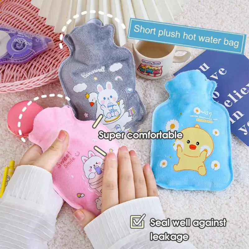 150ml Reusable Winter Warm Heat Hand Warmer Plush Hot Water Bottles For Girls Stress Pain Relief Therapy Hot Water Bottle Bags