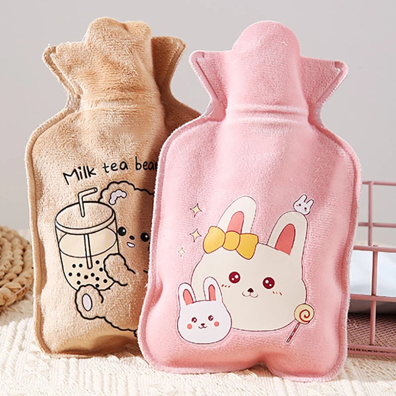 350ml Cartoon Plush Filling Hot Water Bags Girls Winter Heat Hand Warmer Portable Reusable Injection Hot Water Sealing Bottle