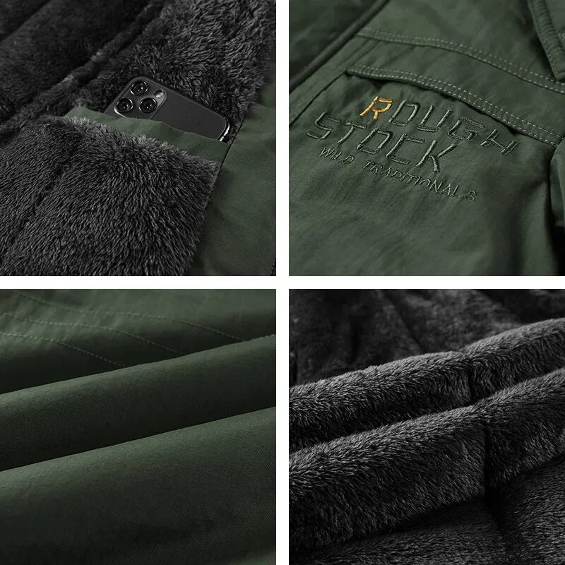 Winter New Men Fleece Warm Thick Windproof Parkas Men Fashion Hooded Military Jacket Coat Big Size 6XL High Quality Jackets Male