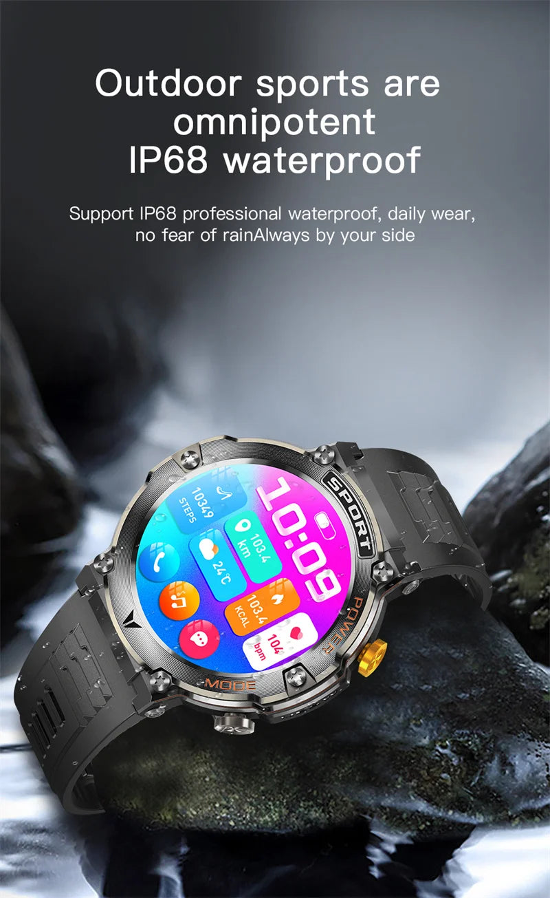 2023 New Men's smartwatch 1.43-inch AMOLED full screen Touch Compass Bluetooth Talk IP68 waterproof smartwatch for Android IOS