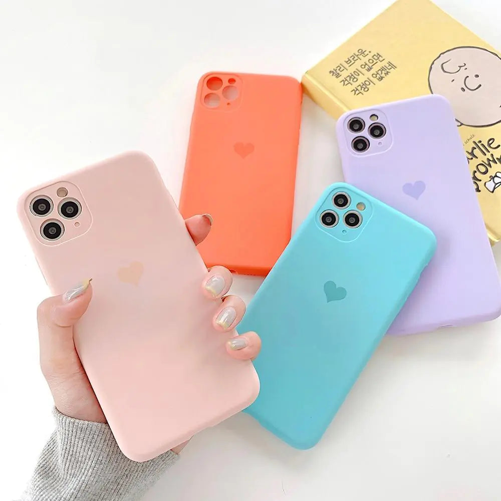 Candy Color Love Heart Case