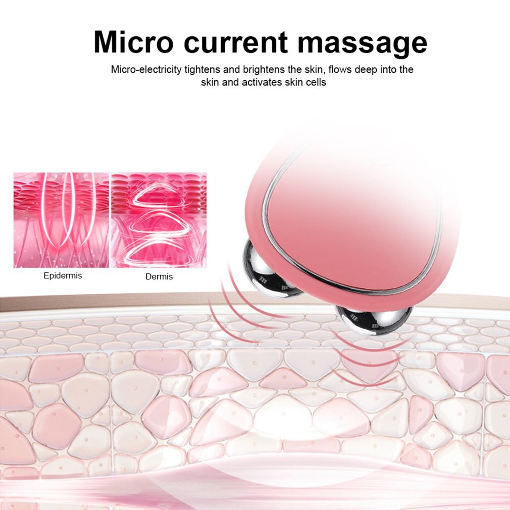 Portable Facial Micro-current Beauty Instrument For Lifting Thinning And Reducing Edema With Double Roller Massager - QWIEL®