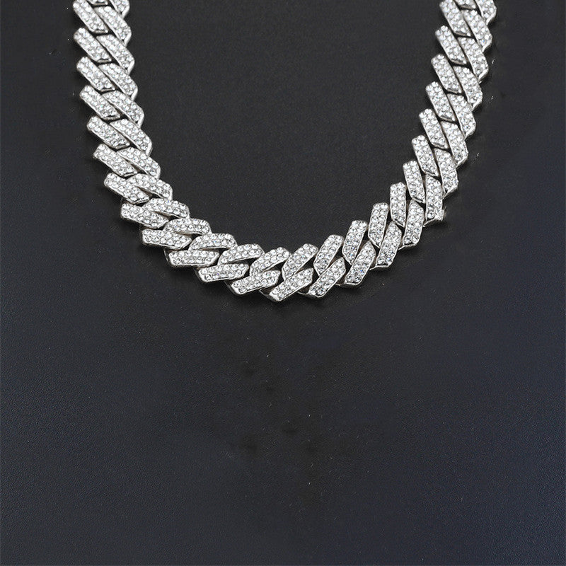 Cross 4.0mm Diamond Studded Single Row Men's Necklace - QWIEL®