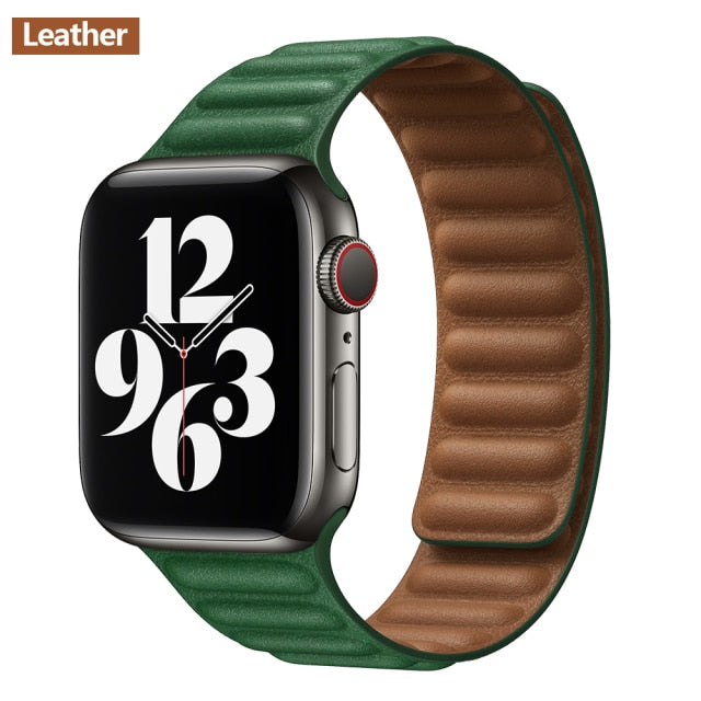 Leather Link Magnetic Loop Bracelet iWatch Series