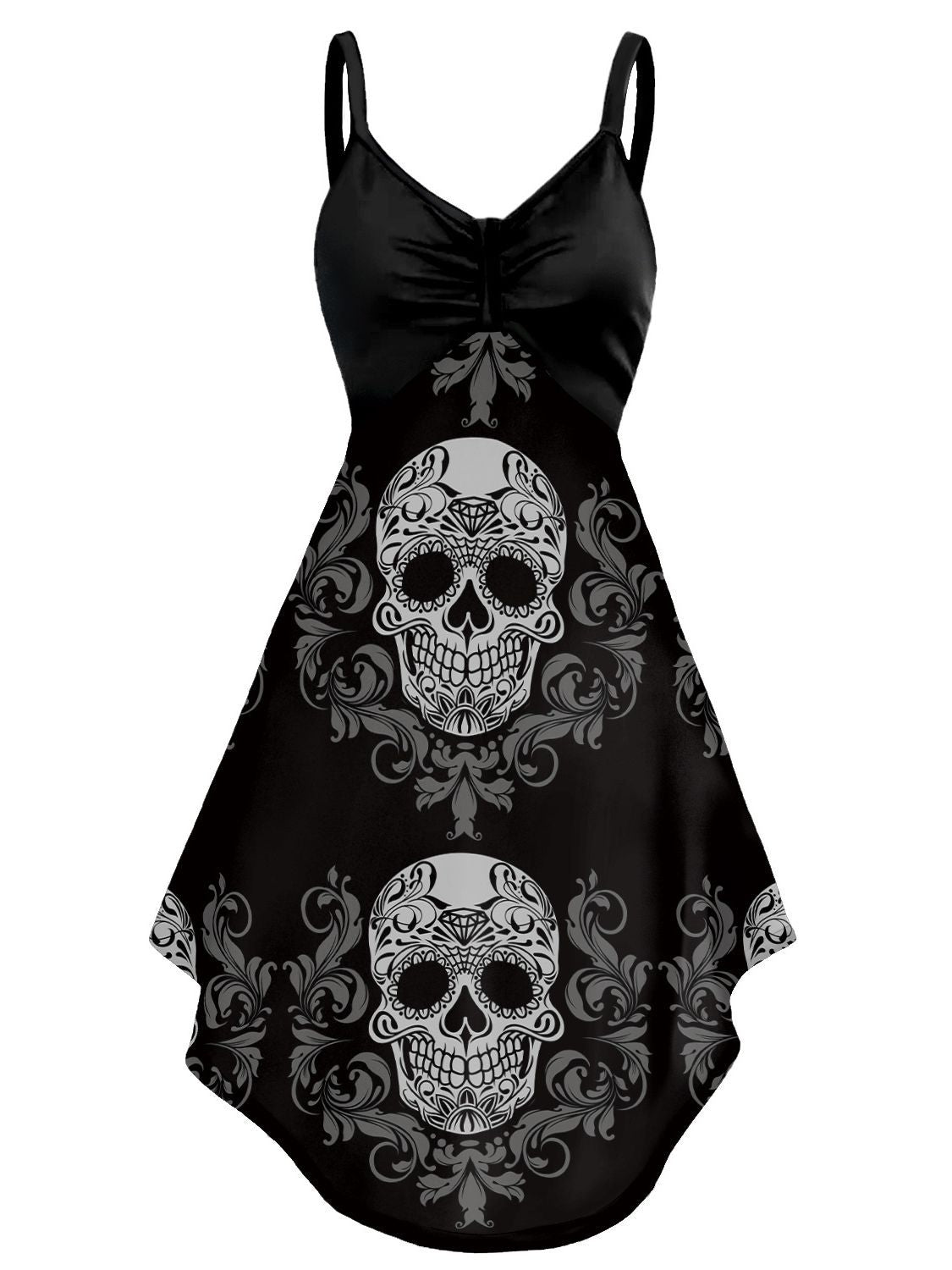 Women's Halloween Skull Head Printing Slip Dress - QWIEL®