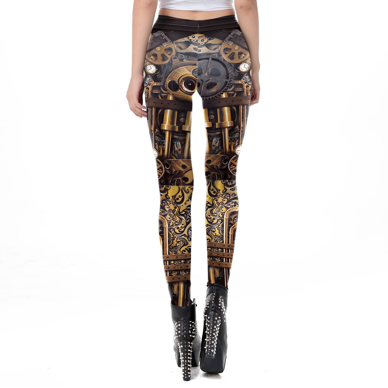 Women's Peripheral Dark Steam Fashion Stretch Digital Printing Tights - QWIEL®