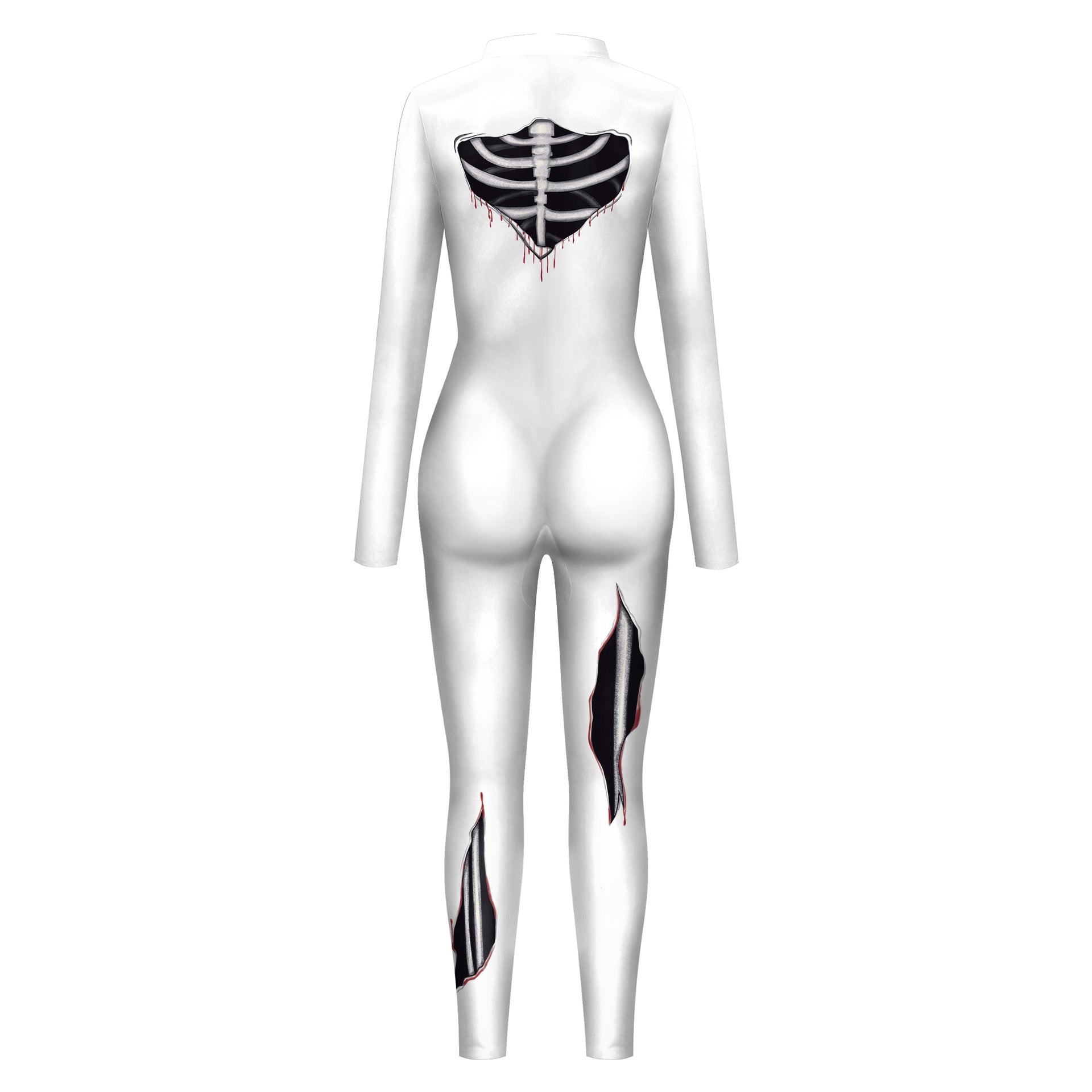 Women's Halloween Tight Body Skeleton Digital Printing Cool Jumpsuit - QWIEL®