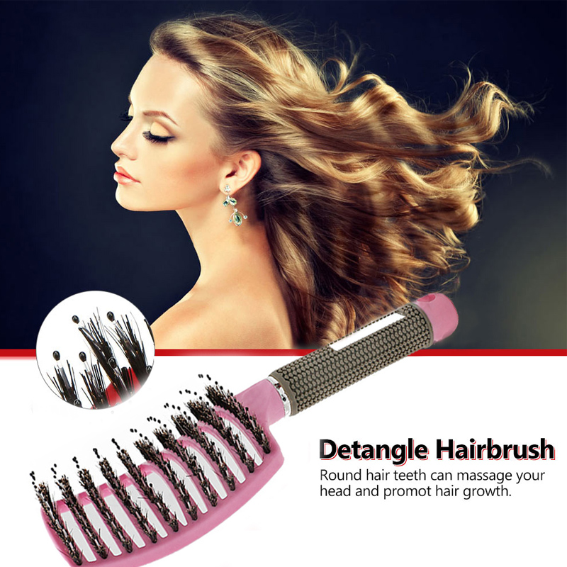 Hairbrush Anti Klit Brushy Haarborstel Women Detangler Hair Brush Bristle Nylon Scalp Massage  Teaser Hair Brush Comb - QWIEL®