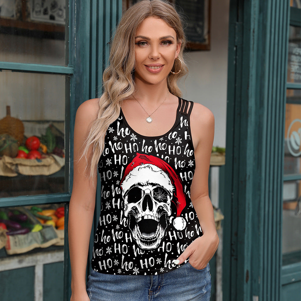 Women's Wansheng Night Skull Letter Digital Printing Camisole