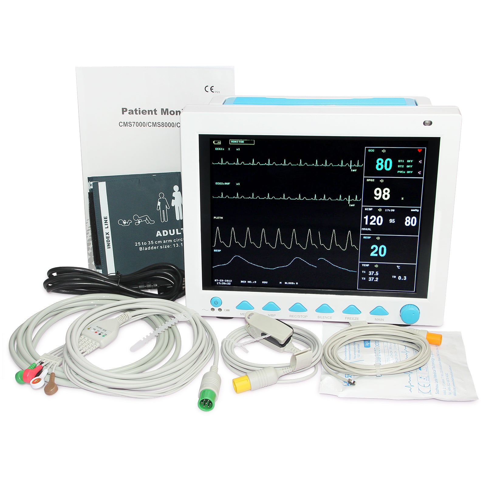 ETCO2 Sidestream Capnography Vital Signs ICU CCU Patient Monitor 7 Parameters CONTEC - QWIEL®