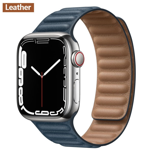 Leather Link Magnetic Loop Bracelet iWatch Series