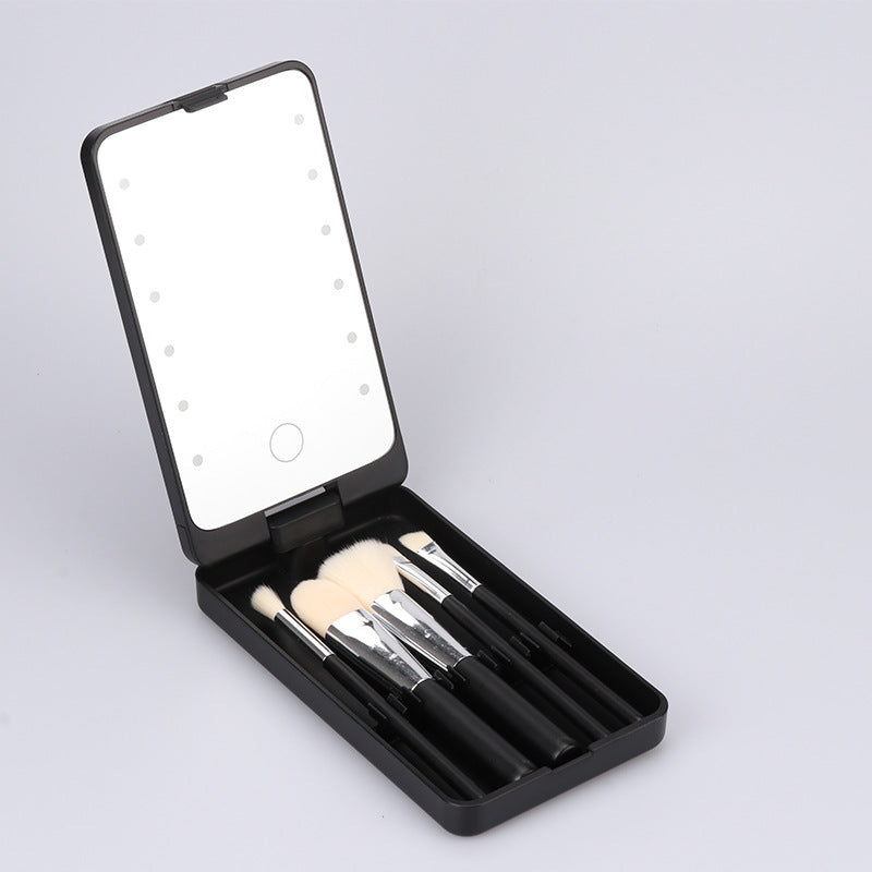 Folding Makeup Mirror With Makeup Brush Set - QWIEL®