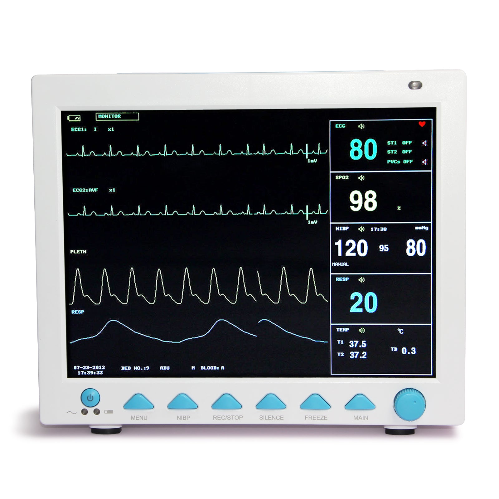 ETCO2 Sidestream Capnography Vital Signs ICU CCU Patient Monitor 7 Parameters CONTEC - QWIEL®